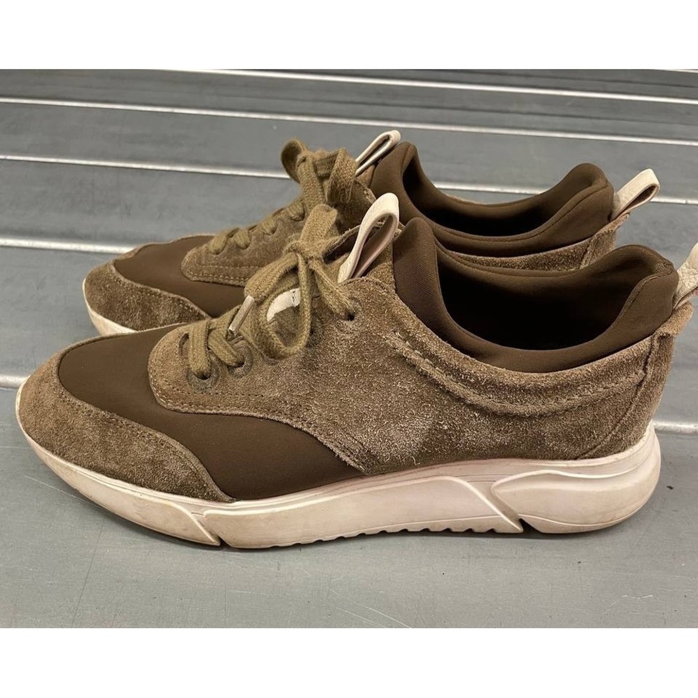 Massimo Dutti Trainers Sneakers Womens‎ EU 39 US 8/8.5 Olive Green Suede, Sock